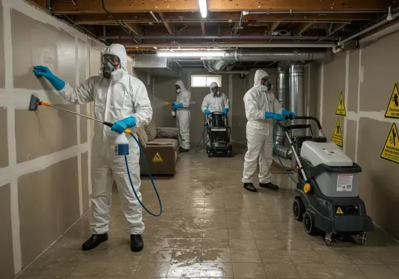 Basement Moisture Removal and Structural Drying process in Batesville, TX